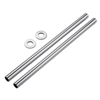 Gaine cache raccord tuyauterie chromée de radiateur 30cm (Lot de 2)