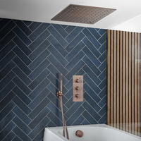 Kit bain douche encastré - Mitigeur,  Ciel de Pluie & Vidage Baignoire - Cuivre - Hudson Reed