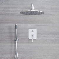 Kit de douche encastré - Mitigeur mécanique - Pomme de douche Ø 30cm & Douchette - Ora Chromé