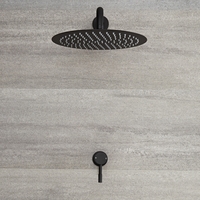 Kit de douche noir - Mitigeur mécanique encastrable & pommeau de douche Ø 30cm - Nox