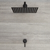 Kit de douche noir - Mitigeur mécanique encastrable & pommeau de douche 30x30cm - Nox