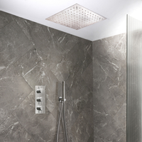 Kit de douche thermostatique - Mitigeur triple - Pommeau encastré & douchette - 2 fonctions - Chrome - Otto - Hudson Reed