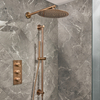 Kit de douche thermostatique - Mitigeur triple - Pommeau mural & douchette sur rampe - 2 fonctions - Cuivre satiné - Otto - Hudson Reed