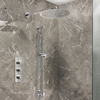 Kit de douche thermostatique - Mitigeur triple avec pommeau mural et douchette sur rampe - 2 fonctions - Choix de finitions - Otto