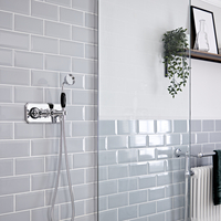 Kit de douche thermostatique – Kit douchette – Chromé et noir - Elizabeth