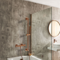 Kit de douche thermostatique avec douchette sur rampe – Cuivre satiné – Elsie - Hudson Reed