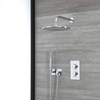 Kit de douche thermostatique avec inverseur,  pommeau et douchette avec support – Chromé – 2 fonctions - Como
