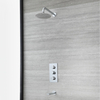 Kit de douche thermostatique avec pommeau rond et bec verseur baignoire – 2 fonctions – Chromé - Arcadia