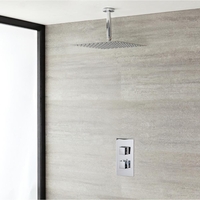 Kit de Douche Thermostatique Encastrable à Pomme Plafond Carrée 30x30cm - Kubix
