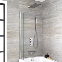 Kit douche thermostatique avec bec verseur baignoire cascade,  pommeau de douche et douchette - Kubix
