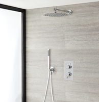 Kit douche thermostatique avec pommeau de douche,  douchette et mitigeur encastrable - Como