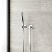 Kit Douchette ABS Chromé Flexible Acier & Clip de Rangement Laiton