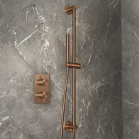 Kit douchette avec rampe de relèvement - 1 fonction - Cuivre satiné - Otto