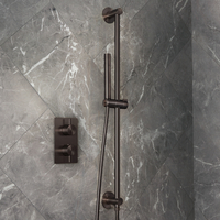 Kit douchette avec rampe de relèvement - 1 fonction - Nickel noir - Otto