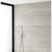 Kit Douchette Carré & Clip mural Minimaliste - Nickel Brossé
