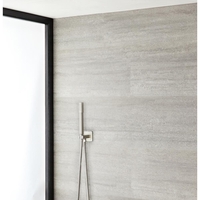 Kit Douchette Rond & Clip mural Minimaliste - Nickel Brossé