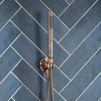 Kit douchette ronde moderne - Sur clip mural - Laiton cuivré - Hudson Reed