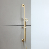 Kit douchette sur rampe – Avec raccord coudé – Or satiné – Lune