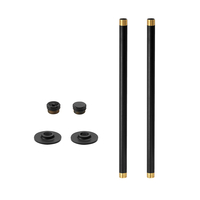 Kit raccords extension tutyauterie pour radiateurs - Noir - Hudson Reed