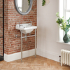 Lavabo Colonne Porte-Serviette Céramique Blanche Design Rétro 51.5cm