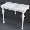 Lavabo console – Blanc brillant – 108, 2 x 60, 5 cm – 3 trous pour la robinetterie – RAK Washington x Hudson Reed