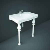 Lavabo console – Blanc brillant – 84, 5 x 57, 5 cm – 1 trou pour la robinetterie – RAK Washington x Hudson Reed