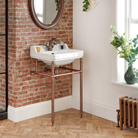Lavabo console sur pieds - 1 trou - Cuivre - 56 cm - Hudson Reed Rétro