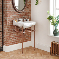 Lavabo console sur pieds - 2 trous - Cuivre - 56 cm - Hudson Reed Rétro