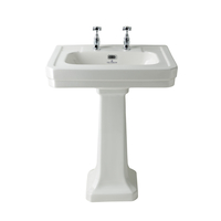 Lavabo rétro sur colonne - Design ancien anglais - 54 cm - 2 trous - Hudson Reed Victrion