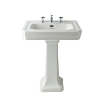 Lavabo rétro sur colonne - Design ancien anglais - 54 cm - 3 trous - Hudson Reed Victrion