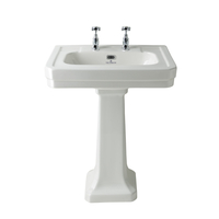 Lavabo rétro sur colonne - Design ancien anglais - 64 cm - 2 trous - Hudson Reed Victrion