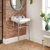 Lavabo Rétro sur Pieds - Console & Porte Serviette - 1 Trou Monotrou