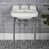 Lavabo rétro sur pieds chromés – 56 cm x 45 cm – 2 trous - Richmond