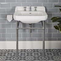 Lavabo rétro sur pieds chromés – 56 cm x 45 cm – 3 trous - Richmond