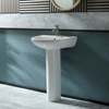 Lavabo sur colonne - 54 cm - 1 trou - Design moderne - Céramique - Avec trop plein - Witton - Hudson Reed