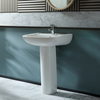Lavabo sur colonne - 60 cm - 1 trou - Design moderne - Céramique - Avec trop plein - Milton - Hudson Reed