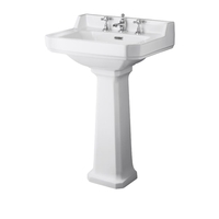 Lavabo sur Colonne Rétro - 3 Trous - Céramique Vintage - 56 x 45cm - Hudson Reed