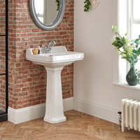 Lavabo sur Colonne Rétro - 56 x 45 cm x 95 cm - 1 trou - Hauteur Confortable - Richmond