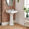 Lavabo sur Colonne Rétro - 59, 5 x 47 cm x 95 cm - 2 trous - Hauteur Confortable - Richmond