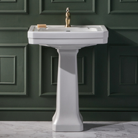 Lavabo sur colonne rétro - 84 x 64, 5 cm - 1 trou - WC & Salle de Bain Ancienne - Hudson Reed Elizabeth