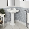 Lavabo sur colonne rétro - Blanc – 56 cm x 45 cm – 3 trous - Richmond