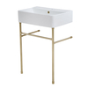 Lavabo sur pieds moderne - Or doré satiné - Avec porte serviettes - 60 x 42 cm - Hudson Reed Exton