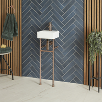 Lavabo sur pieds moderne - Porte-serviettes Bronze huilé - 28 cm - Halwell - Hudson Reed