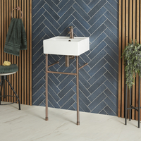 Lavabo sur pieds moderne - Porte-serviettes Bronze huilé - 40 cm - Halwell - Hudson Reed