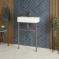 Lavabo sur pieds moderne - Porte-serviettes Bronze huilé - 55 x 31 cm - Halwell - Hudson Reed