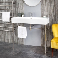 Lavabo sur pieds moderne – Porte-serviettes Chromé – 100 x 42 cm - Sandford - Hudson Reed