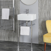 Lavabo sur pieds moderne – Porte-serviettes Chromé – 46 x 42 cm - Exton - Hudson Reed