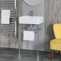 Lavabo sur pieds moderne – Porte-serviettes Chromé – 52 x 42 cm - Exton - Hudson Reed