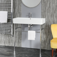 Lavabo sur pieds moderne – Porte-serviettes Chromé – 80 x 41, 5 cm - Exton - Hudson Reed