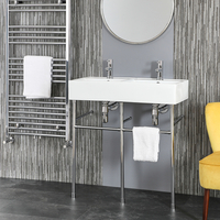 Lavabo sur pieds moderne – Porte-serviettes Chromé – 82 x 42 cm - Hallwell - Hudson Reed